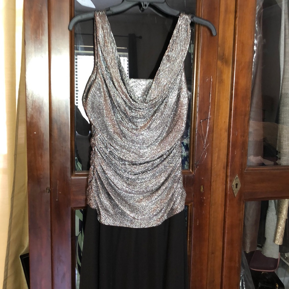 Silver and black gown